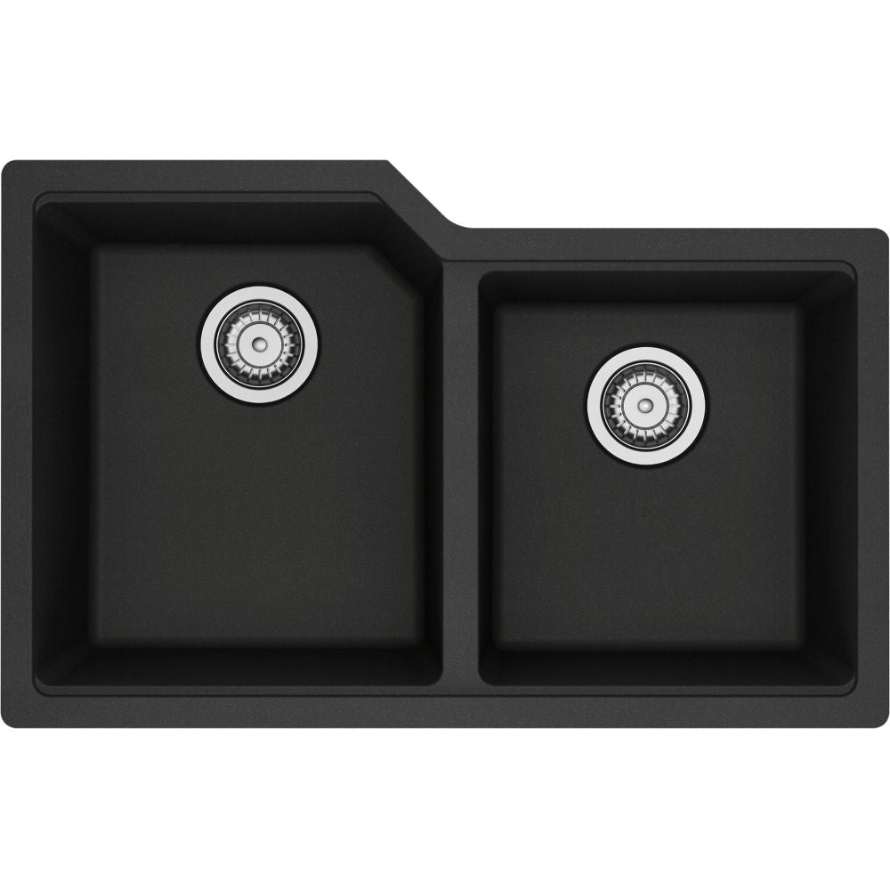Urban Undermount Granite Double Bowl Kitchen Sink, 30.69-in x 19.69-in x 8.63-in, Onyx K3E3 - product image 1