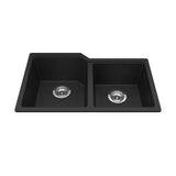 Urban Undermount Granite Double Bowl Kitchen Sink, 30.69-in x 19.69-in x 8.63-in, Onyx K3E3 - product image 3