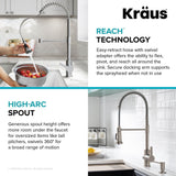 Britt Commercial Style Pull-Down Single Handle Kitchen Faucet, Matte Black A1X3 - product image 3