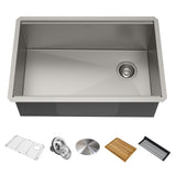 Kore Undermount Stainless Steel Single Bowl Kitchen Sink with Add-Ons, 27x19x11-in A2P8 - product image 1