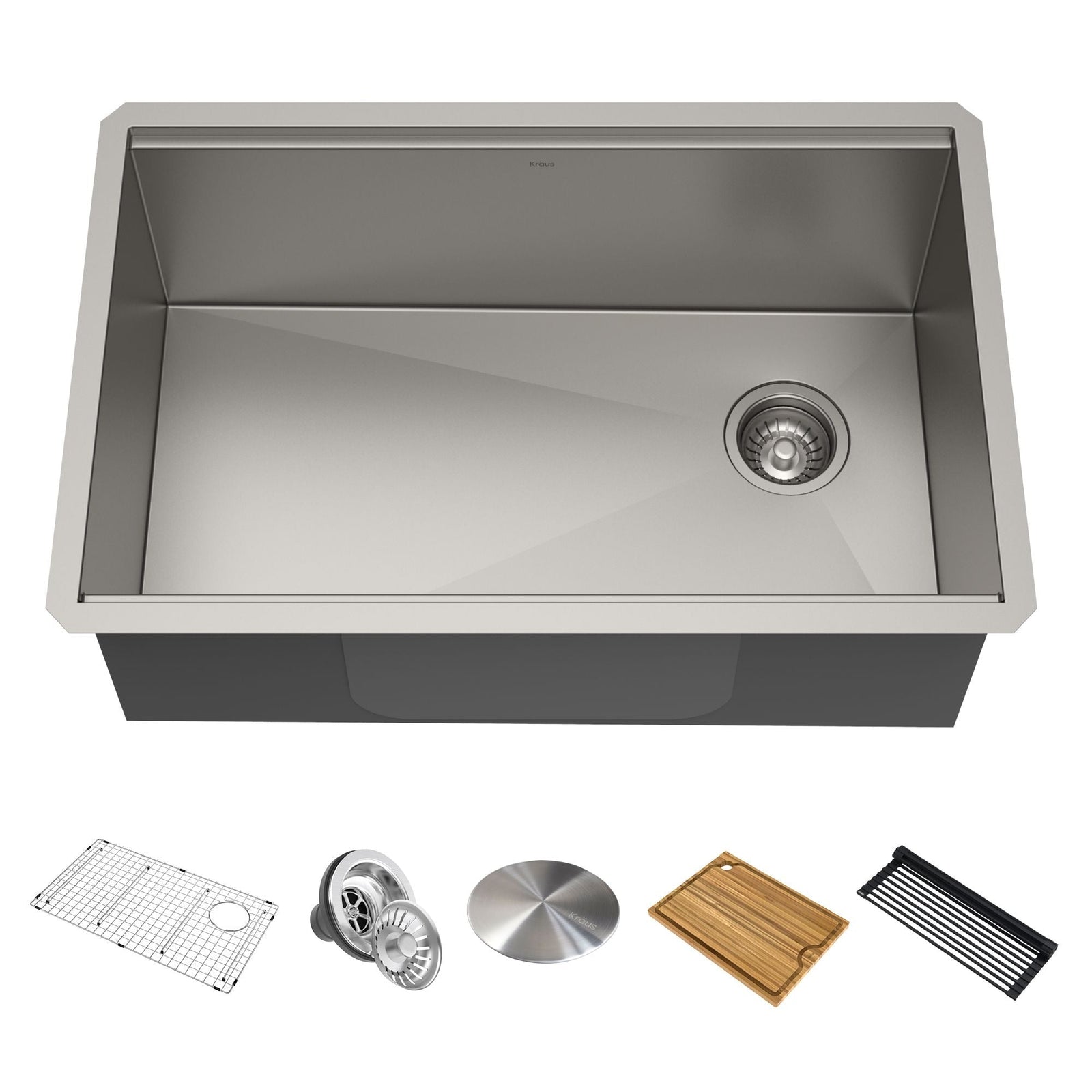 Kore Undermount Stainless Steel Single Bowl Kitchen Sink with Add-Ons, 27x19x11-in A2P8 - product image 1