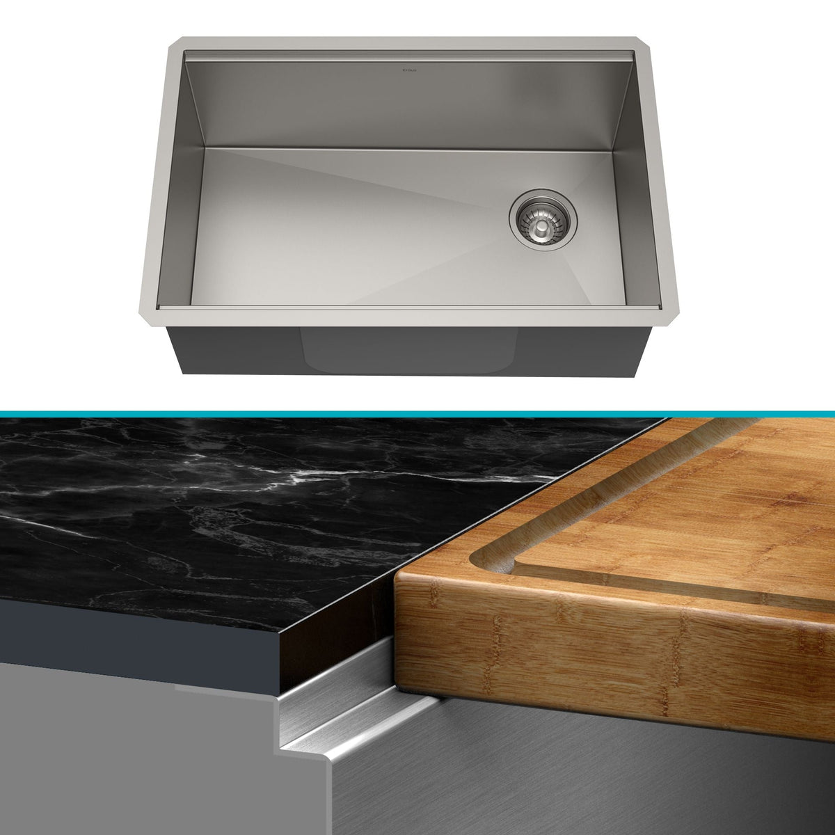 Kore Undermount Stainless Steel Single Bowl Kitchen Sink with Add-Ons, 27x19x11-in A2P8 - product image 3