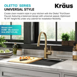 Oletto Pull-Down Single Handle Kitchen Faucet with QuickDock Top Mount Installation Assembly, Spot Free Antique Champagne Bronze W4F1 - product image 4