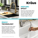 Oletto Pull-Down Single Handle Kitchen Faucet with QuickDock Top Mount Installation Assembly, Spot Free Antique Champagne Bronze W4F1 - product image 7