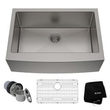Standard PRO Apron Front Farmhouse Stainless Steel Single Bowl Kitchen Sink, 30x21x10-in B3E2 - product image 1
