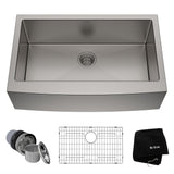 Standard PRO Apron Front Farmhouse Stainless Steel Single Bowl Kitchen Sink, 33x21x10-in G1I4 - product image 1