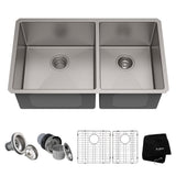 Standard PRO Undermount Stainless Steel Double Bowl 60/40 Kitchen Sink, 33x19x10-in G0C8 - product image 1