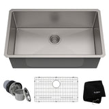 Standard PRO Undermount Stainless Steel Single Bowl Kitchen Sink, 30x18x10-in O5M0 - product image 1