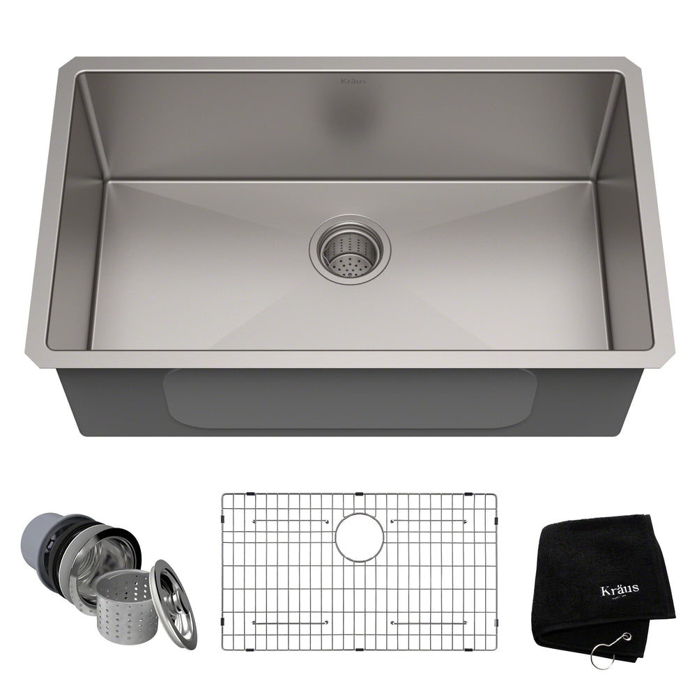 Standard PRO Undermount Stainless Steel Single Bowl Kitchen Sink, 30x18x10-in C9Y9 - product image 1