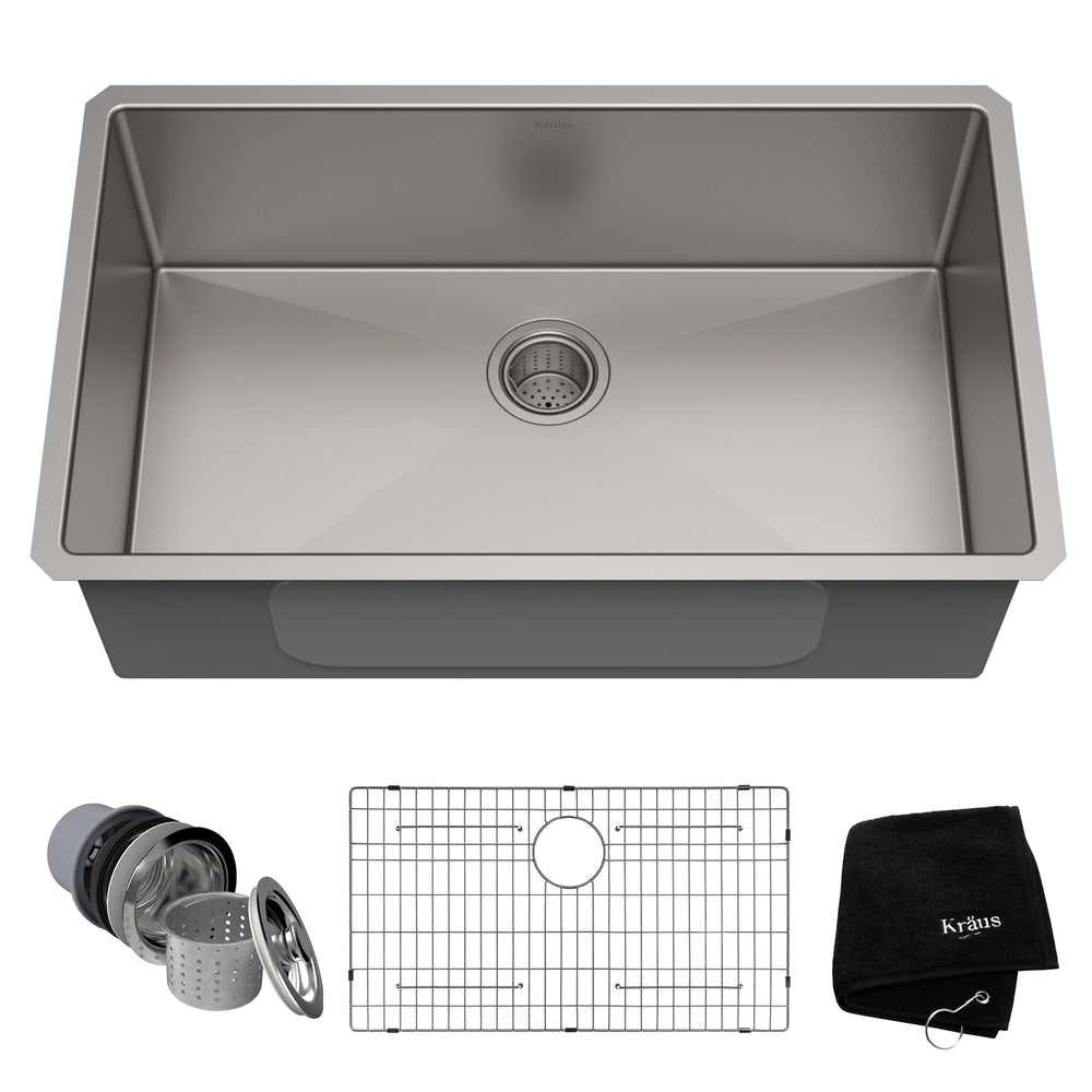 Standard PRO Undermount Stainless Steel Single Bowl Kitchen Sink, 32x19x10-in P8K7 - product image 1