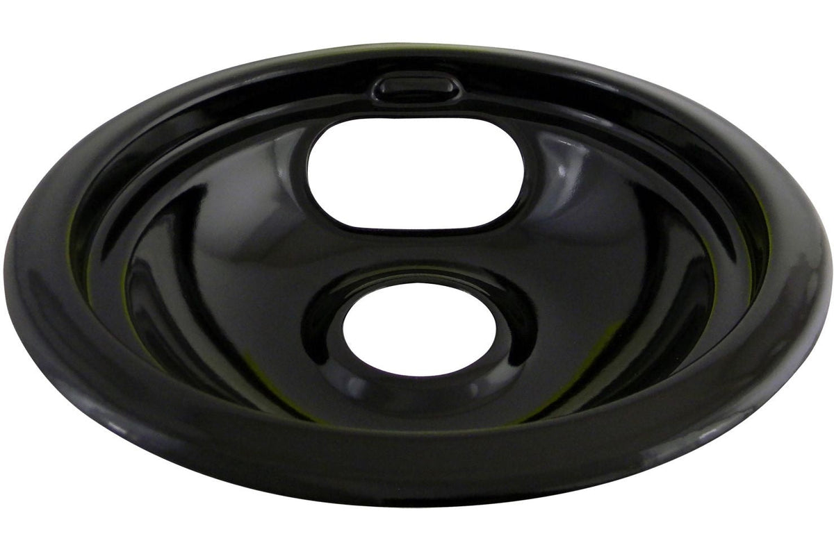 62243 Porcelain Stove Drip Pan with Trim Ring, Dishwasher Safe, Black, 6-in N4C4 - product image 1
