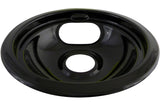 62244 Porcelain Stove Drip Pan with Trim Ring, Dishwasher Safe, Black, 8-in M0S9 - product image 1