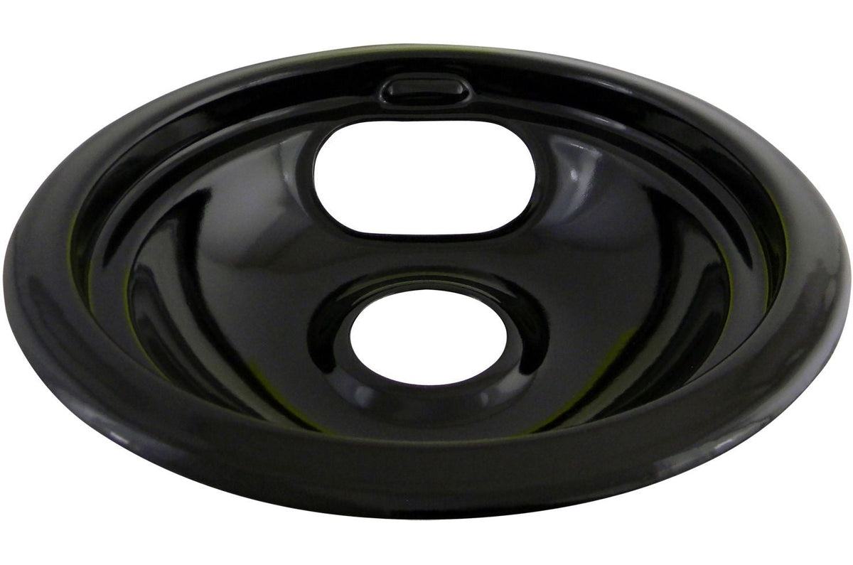 62244 Porcelain Stove Drip Pan with Trim Ring, Dishwasher Safe, Black, 8-in M0S9 - product image 1