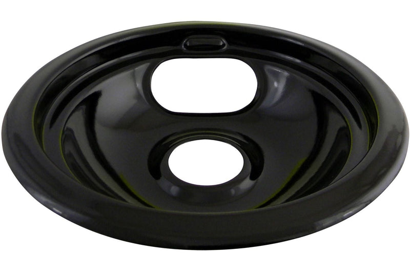 62244 Porcelain Stove Drip Pan with Trim Ring, Dishwasher Safe, Black, 8-in M0S9