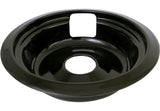 62489 Universal Porcelain Stove Deep-Draw Drip Pan with Trim Ring, Black, 6-in P2J9 - product image 1