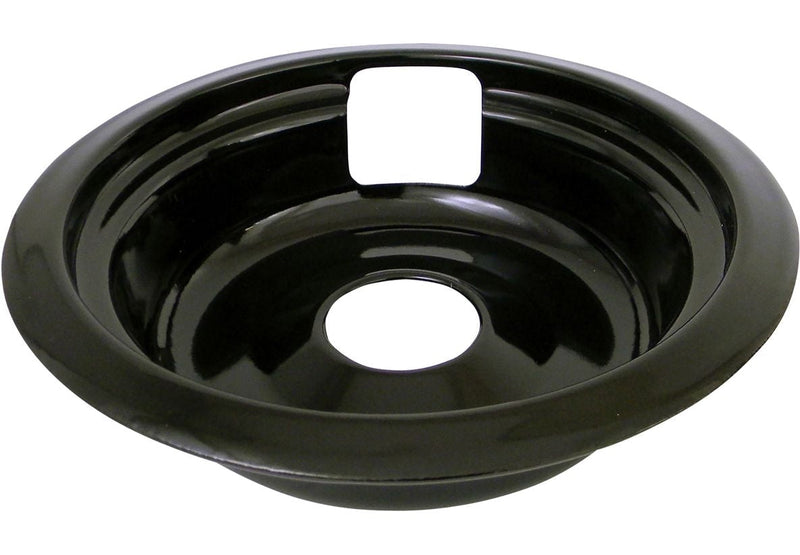 62489 Universal Porcelain Stove Deep-Draw Drip Pan with Trim Ring, Black, 6-in P2J9
