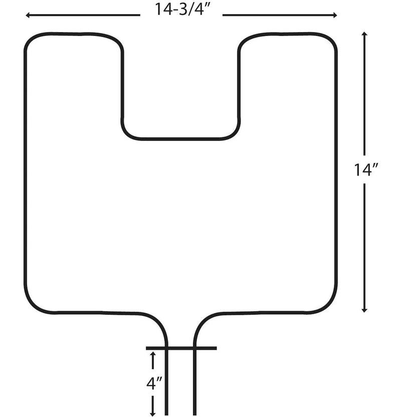 62509/2 Frigidaire Oven/Bake Element with Fixed 90° Connector, 2400W, 14-3/4-in x 14-in T5G6