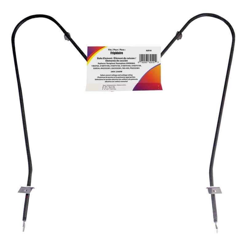 62510/2 Frigidaire Oven/Bake Element with Straight Spade Connector, 2360W, 30-in K7Y5