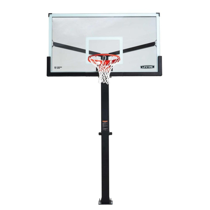 Mommoth Bolt Down Basketball Hoop with 72-in Tempered Glass A0Y0