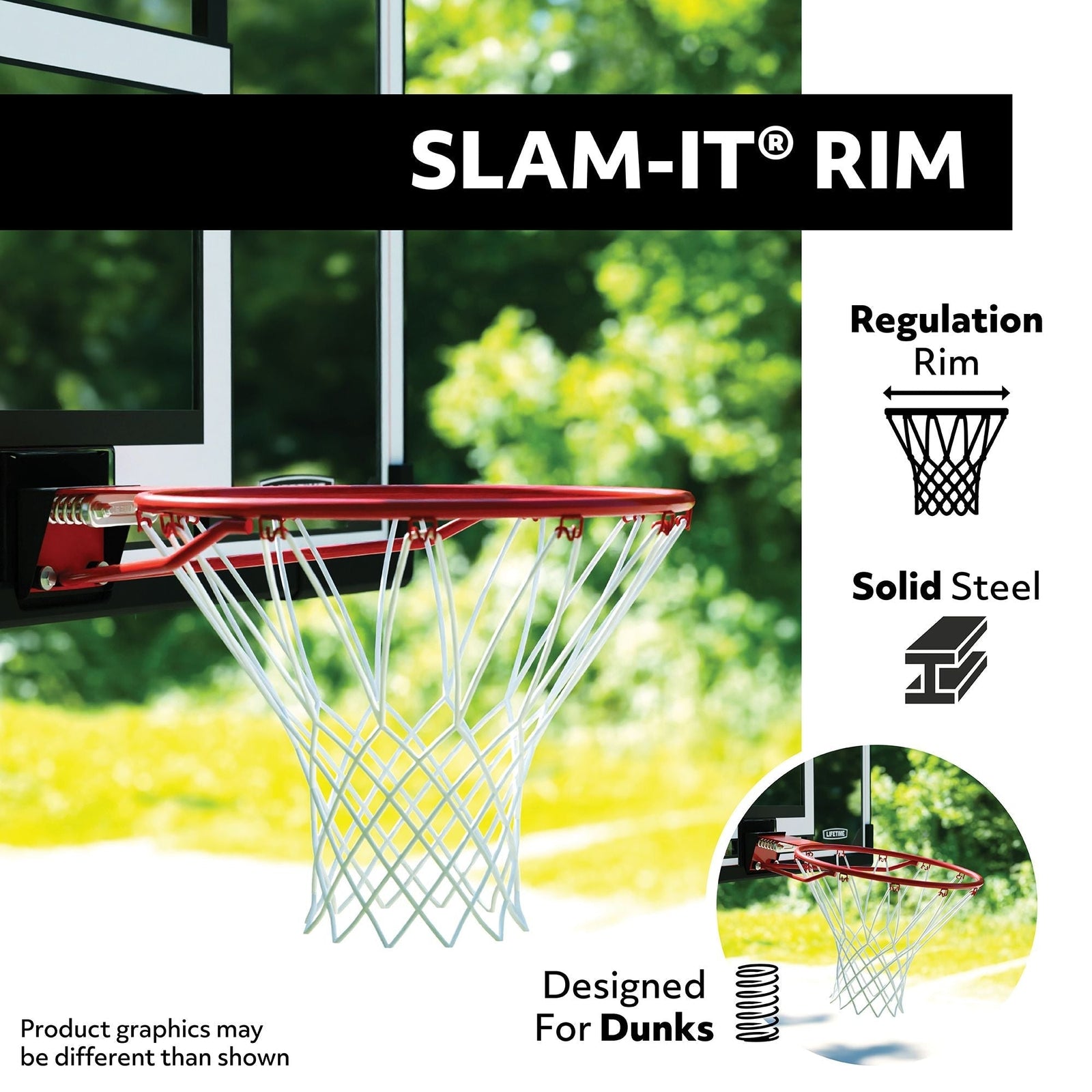 Portable Adjustable Basketball Backboard, Hoop & Net System, 48-in G7Z6 - product image 5