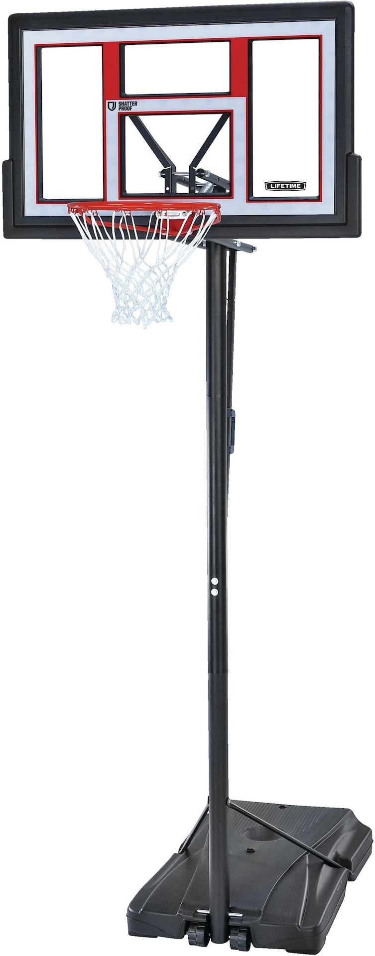 Portable Adjustable Basketball Backboard, Hoop & Net System, 50-in F0W4
