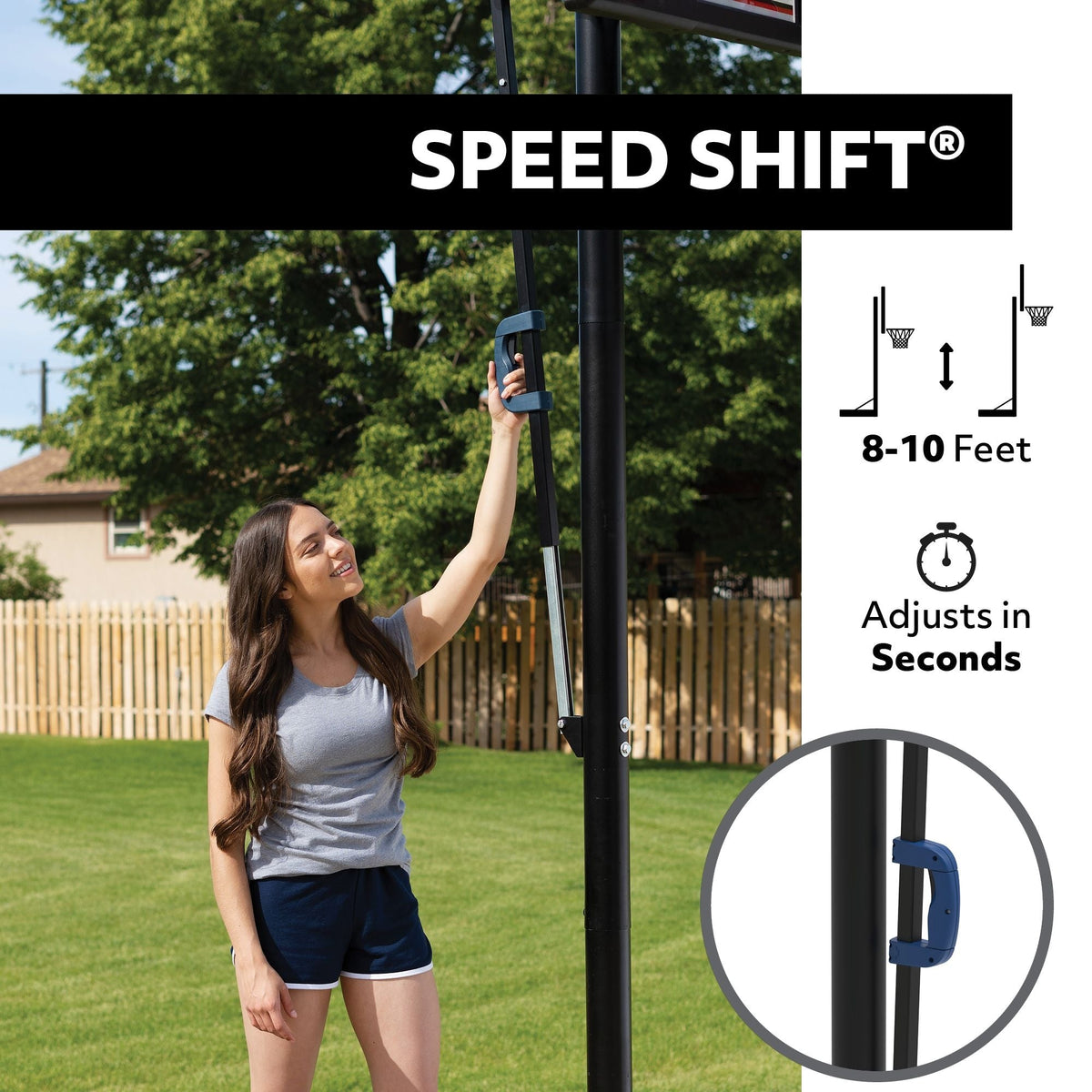 Portable Adjustable Basketball Backboard, Hoop & Net System, 50-in F0W4 - product image 3