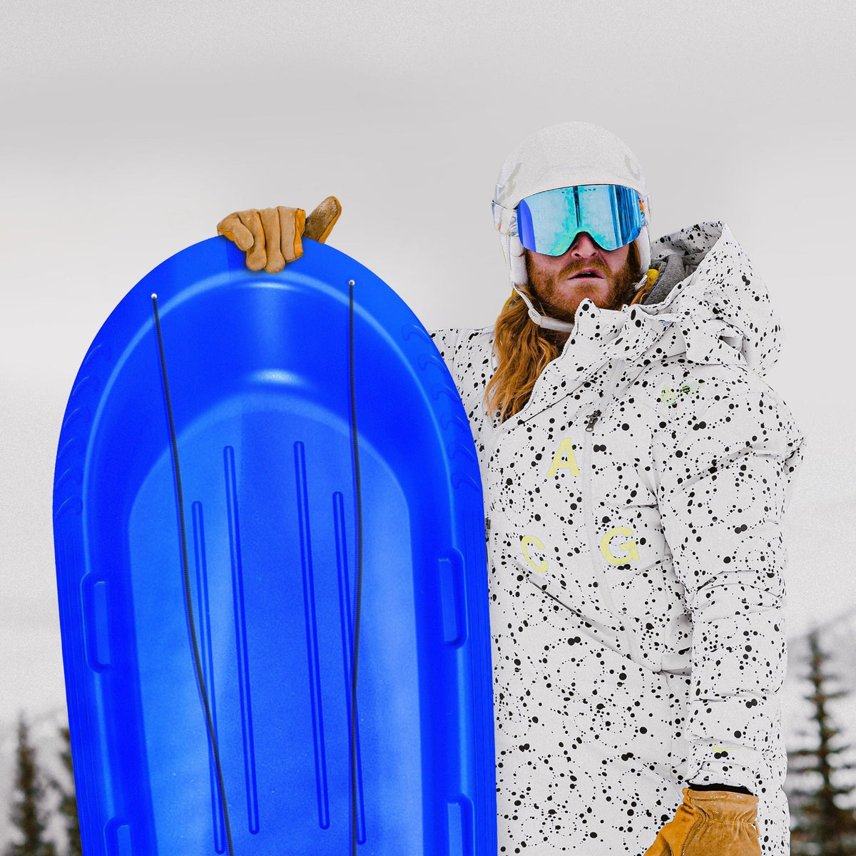 Kids' Large 3-Person Lightweight Plastic Winter Snow Sled/Toboggan M2I8 - product image 5
