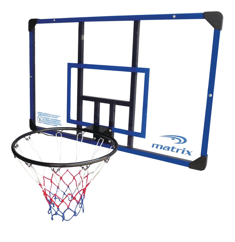 Deluxe Outdoor Basketball Backboard Hoop & Net with Wall Mount, 44-in F4W3