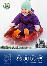 Blitz Kids' 1-Person Plastic Winter Snow Sled/Toboggan with Brakes & Tow Rope O3T5 - product image 3