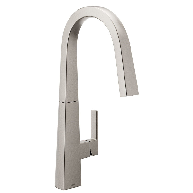 Nio U Single Handle High Arc Smart Pull Down Spot-Resist Sprayer Kitchen Faucet with Power Clean, Stainless Steel G1I6