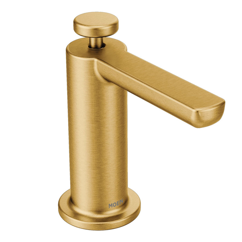 Premium Deck Mounted Kitchen Soap Dispenser with Refillable Bottle, Brushed Gold R9T6
