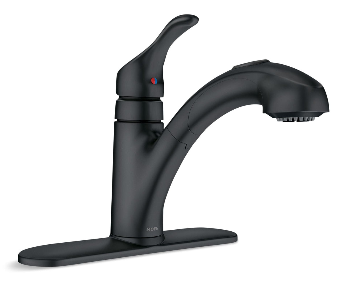 Renzo Single-Handle Pull-Out Kitchen Faucet, Matte Black T8V3 - product image 1