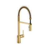 Single Handle Pull Down Kitchen Faucet with MotionSense Wave & Power Clean, Brushed Gold X9G0 - product image 1