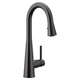 Sleek Single Handle High Arc Pull Down Kitchen Faucet, Matte Black P1B3 - product image 1
