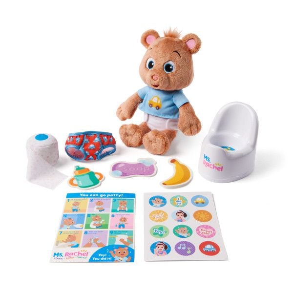 Rachel Potty Time with Bean 11-in Plush Teddy Bear with Play Toilet & Accessories, Ages 18 Months to 3+ A0F6 - product image 1