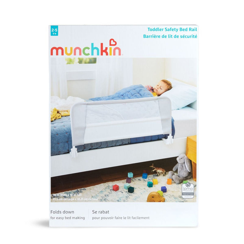 Toddler Safety Bed Rail, No Assembly Needed, White F6E7
