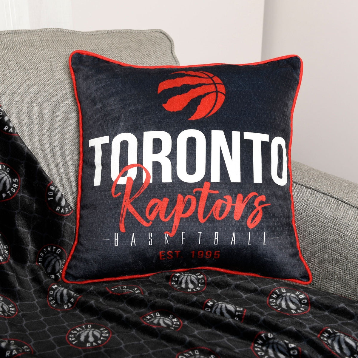 Basketball Est. 1995 Décor Throw Pillow For Fans, Black, 18-in x 18-in D9Z9 - product image 3