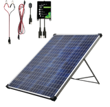 100 Watt, 12V Crystalline Solar Panel Kit with Stand and Charge Controller H5A4 - product image 1