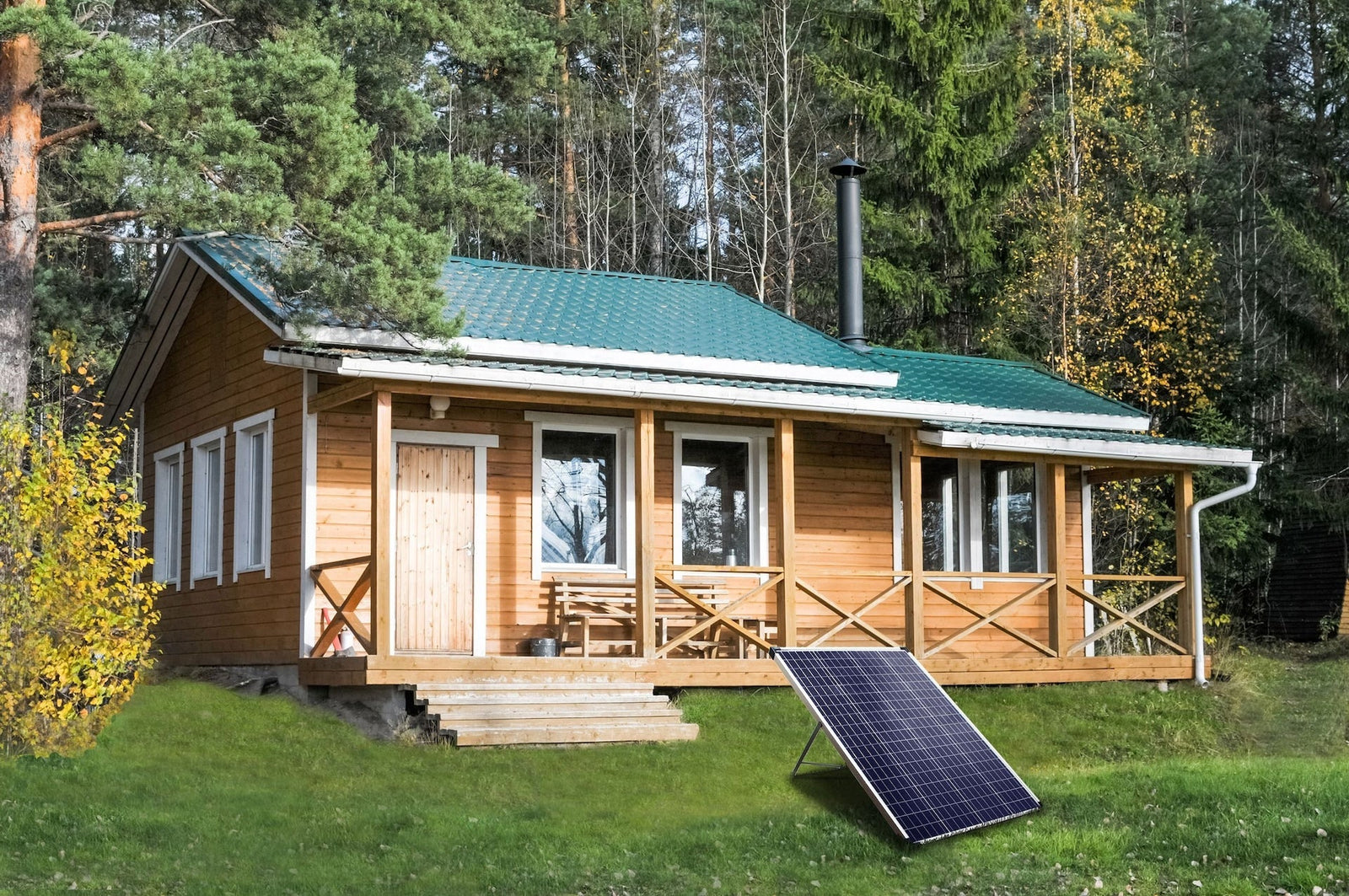 100 Watt, 12V Crystalline Solar Panel Kit with Stand and Charge Controller H5A4 - product image 3