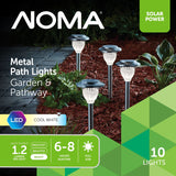 Outdoor Pure White LED Solar Stainless Steel Garden & Pathway Stake Lights, 10-Pk V9V0 - product image 2