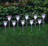 Outdoor Pure White LED Solar Stainless Steel Garden & Pathway Stake Lights, 10-Pk V9V0 - product image 4