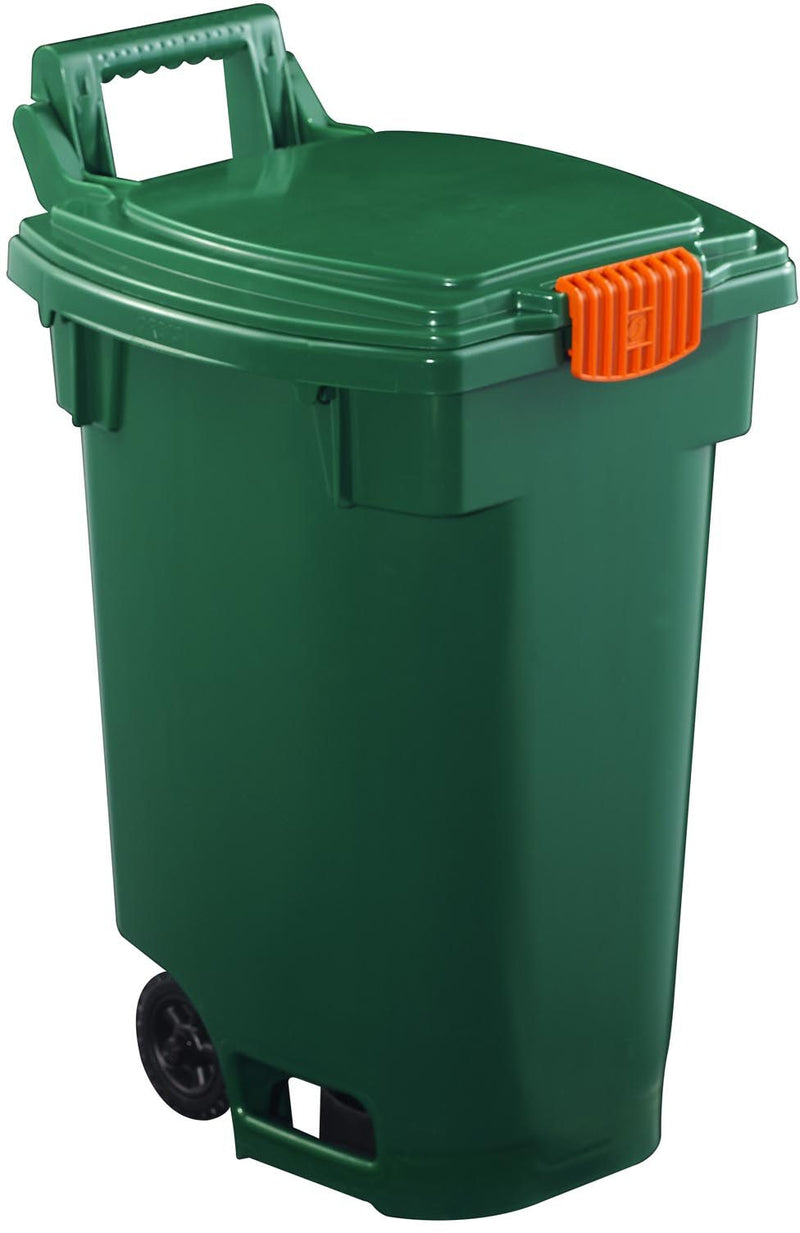 Plastic Wheeled Compost Bin/Multi-Use Storage Cart, Green, 45 L D3T3