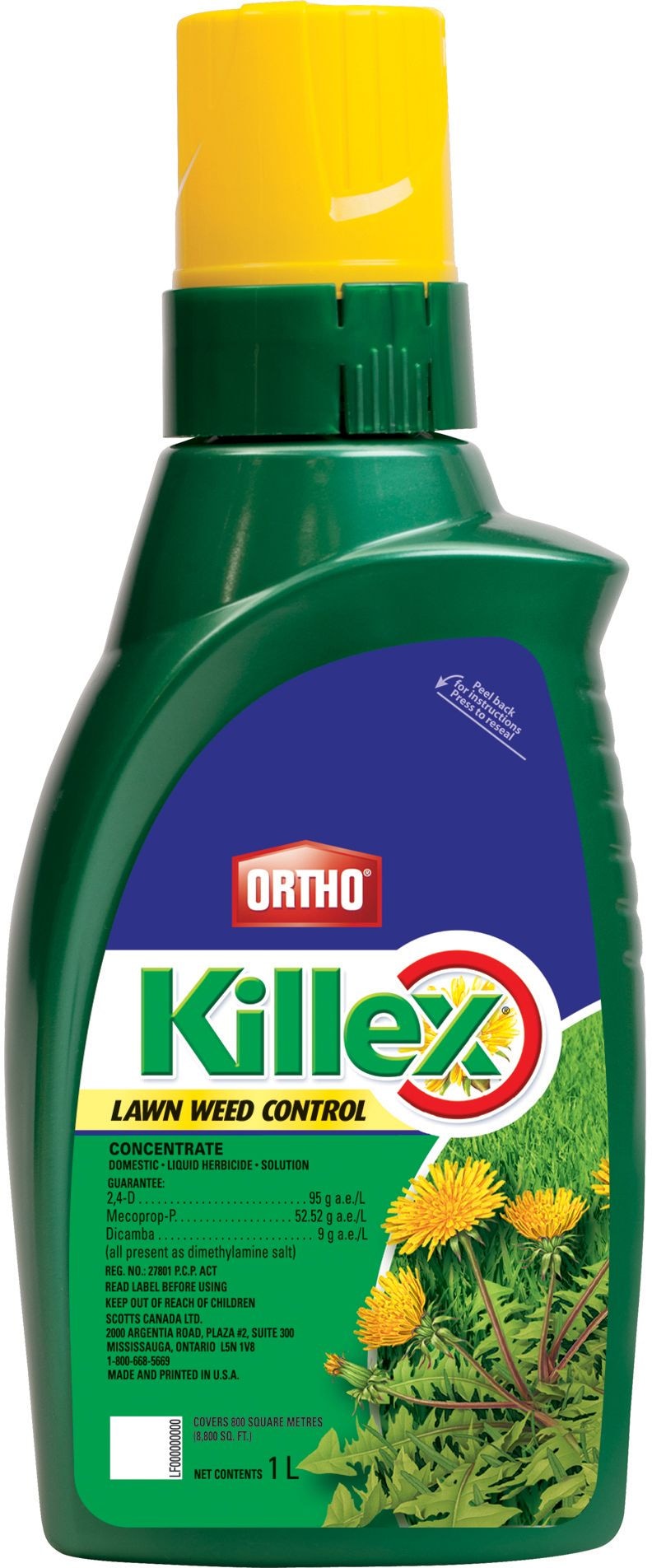 Killex Liquid Lawn Weed Killer Concentrate, Herbicide, 1-L W6Y7