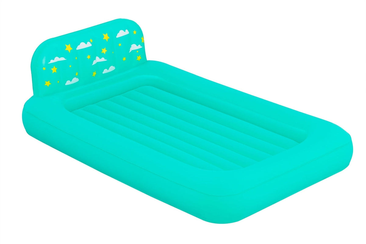 Kids' Single-High Airbed/Air Mattress with Headboard, Blue L6W0 - product image 1
