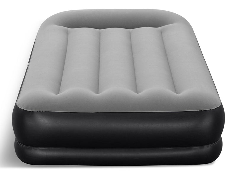 Tritech Double High Flocked Airbed, Twin, Grey, 75x38x14-in B3F1