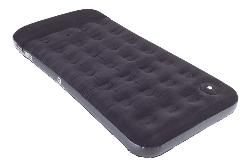Twin Airbed with Built-In Manual Pump, Hand/Foot Pump, PVC, Black K1Z8