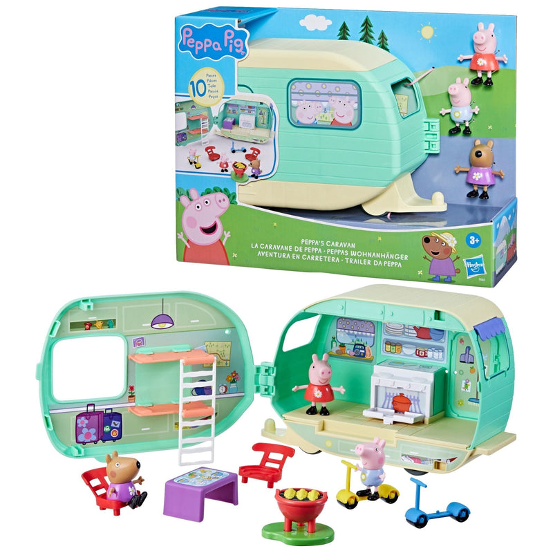 Pig 2-in-1 Caravan/Camper Playset with 3 Figures U8E5