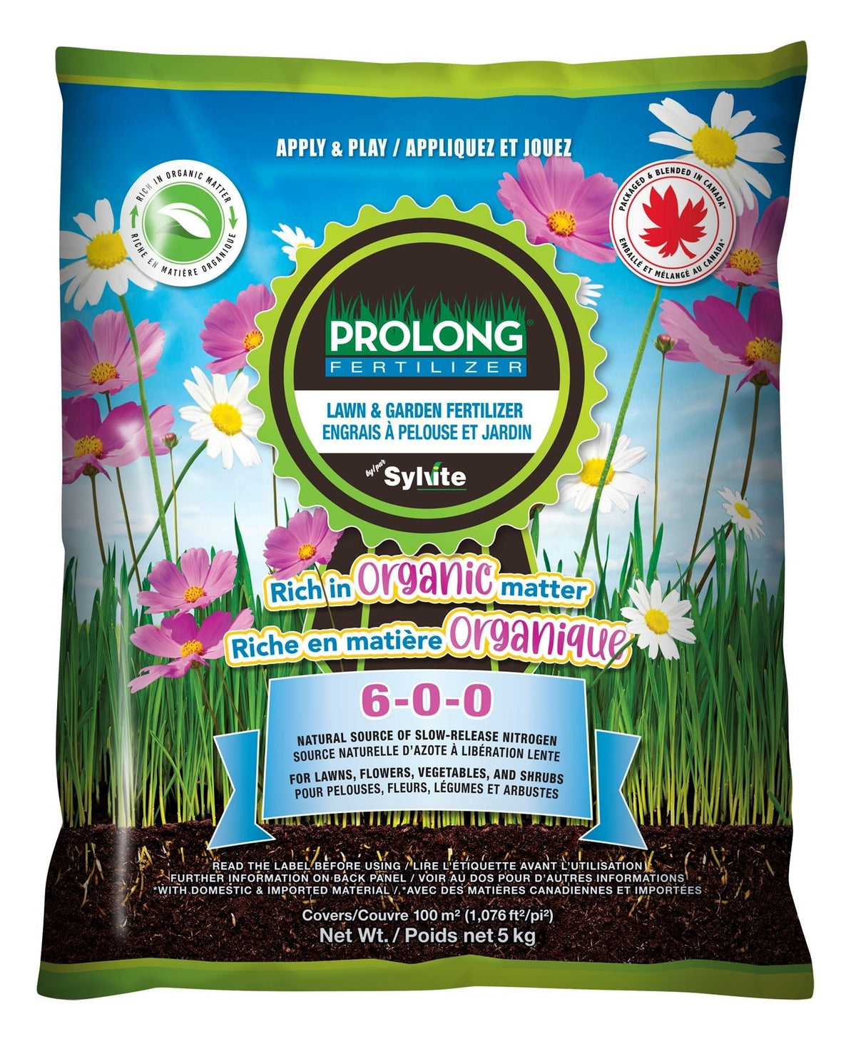 Slow Release Nitrogen Lawn & Garden Organic Fertilizer, 6-0-0, 5kg Y6T7 - product image 1