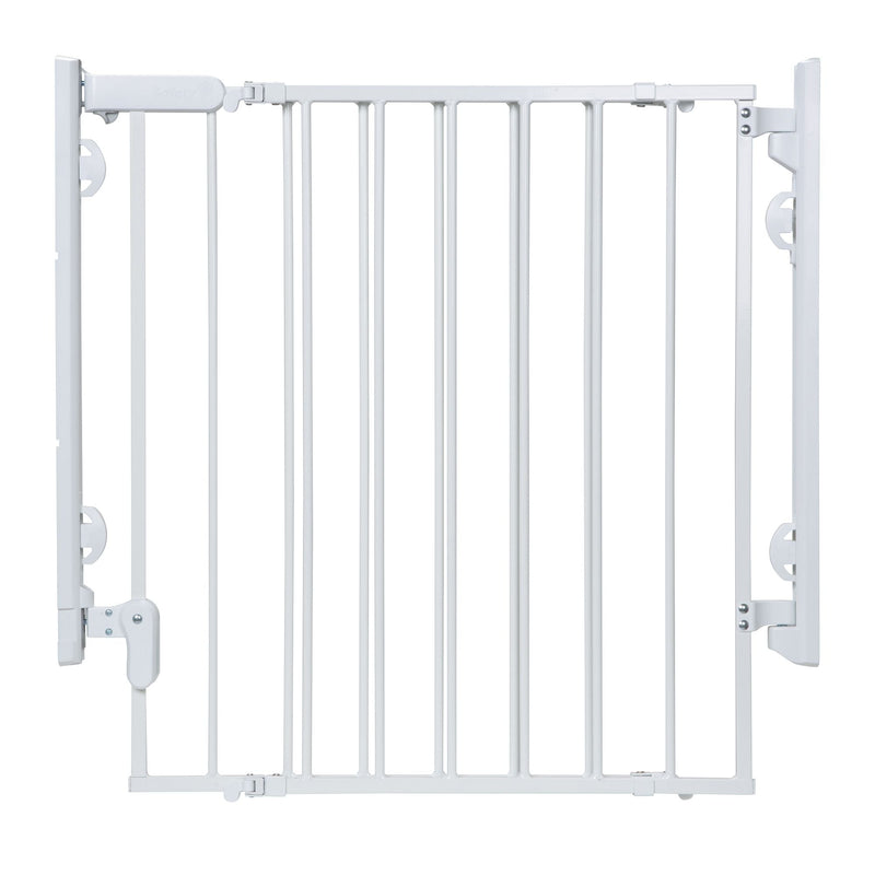 Ready To Install Top of the Stairs Baby Safety Gate, White W0Y2