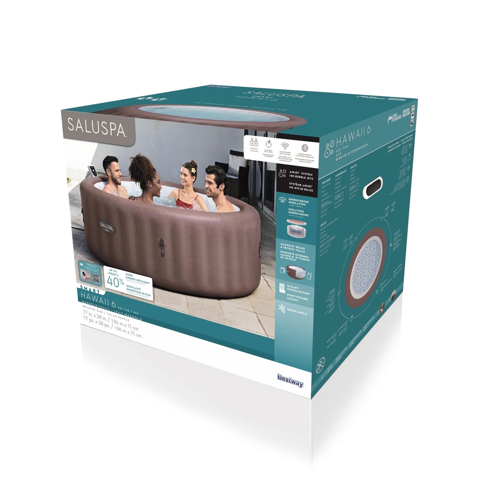 Spa Hawaii Smart AirJet 6-Person Terracotta Round Spa, 77-in x 28-in D4L8 - product image 1